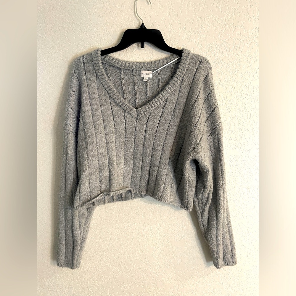Pacsun LA hearts grey cozy and soft cropped sweater size small